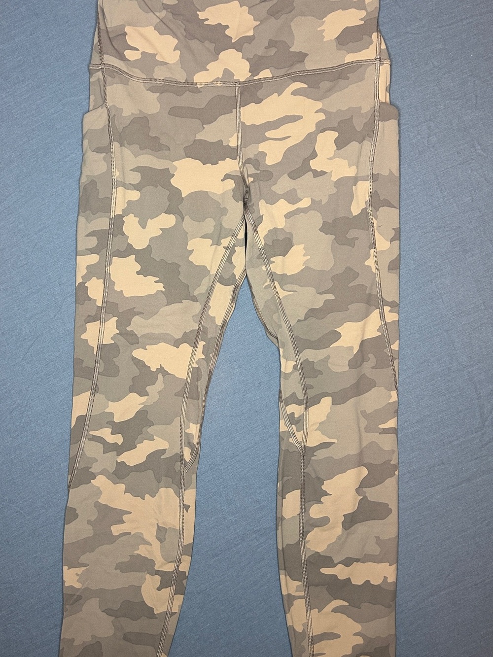 lululemon athletica Beige and Olive Camo Leggings